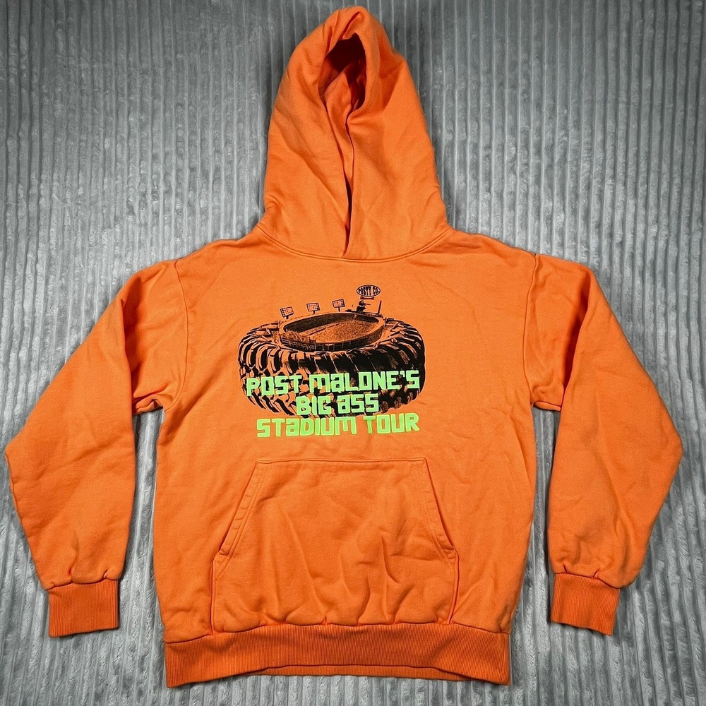 Post Malone Big Ass Stadium Tour Orange Hoodie Posty‎ Co Mens Medium